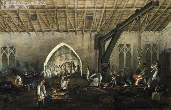 Casting at the <I>Aloishütte</i> Smelting Works (1856)